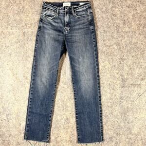FRAME Women’s jeans denim pants size 25 Le High Straight‎ Un hemmed Mid Wash
